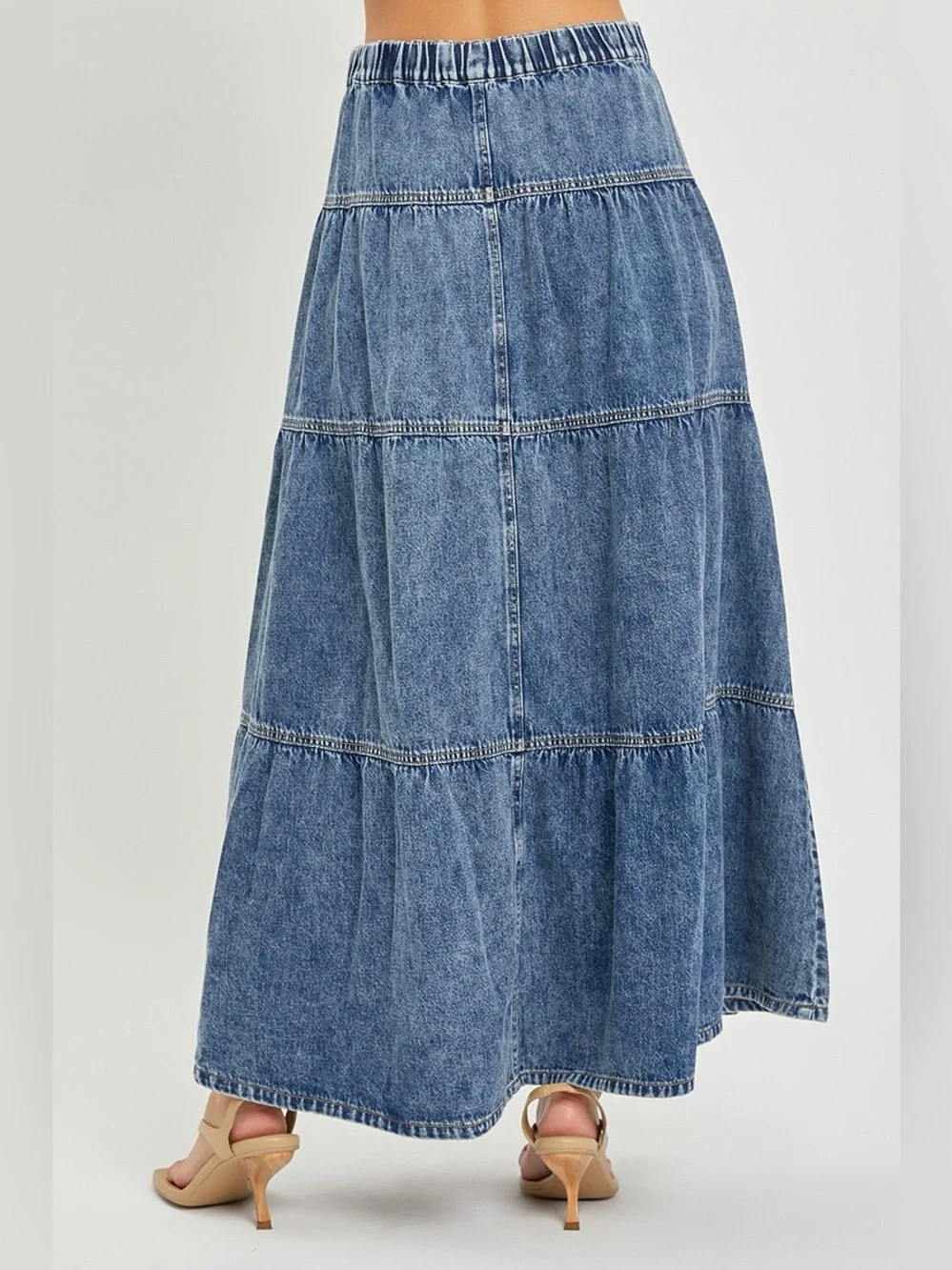 RISEN High Rise Ruffle Long Skirts - Picture 3 of 6